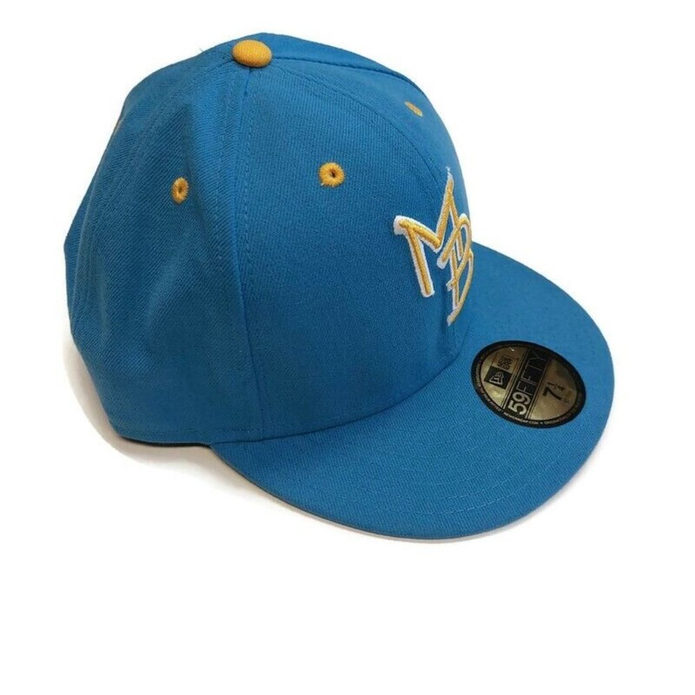 59Fifty Size 7 1/4 New Era Myrtle Beach Pelicans Fitted Hat Cap Blue - Picture 3 of 7
